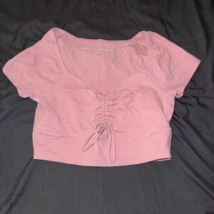 Aeropostale Light Pink Ruched Crop Top